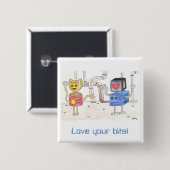 Liebe-Roboter Button (Vorne & Hinten)