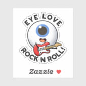 Liebe Rock and Roll Funny Eyeball Puff Aufkleber (Blatt)