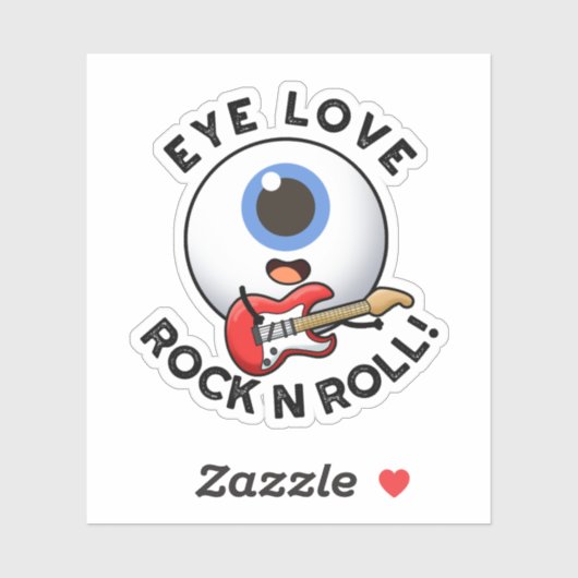 Liebe Rock and Roll Funny Eyeball Puff Aufkleber (Blatt)