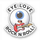 Liebe Rock and Roll Funny Eyeball Puff Aufkleber (Vorderseite)