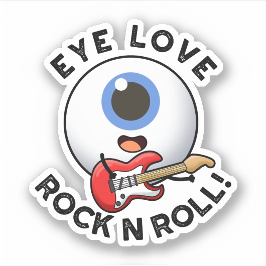 Liebe Rock and Roll Funny Eyeball Puff Aufkleber (Vorderseite)