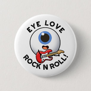 Liebe Rock and Roll Funny Eyeball Puff Button