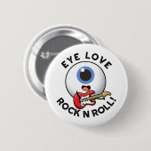 Liebe Rock and Roll Funny Eyeball Puff Button (Vorne & Hinten)