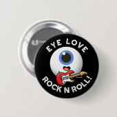 Liebe Rock and Roll Funny Eyeball Puff Dark BG Button (Vorne & Hinten)