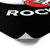 Liebe Rock and Roll Funny Eyeball Puff Dark BG Poster (Ecke)