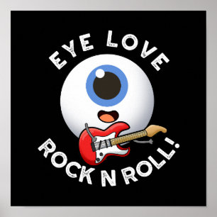 Liebe Rock and Roll Funny Eyeball Puff Dark BG Poster