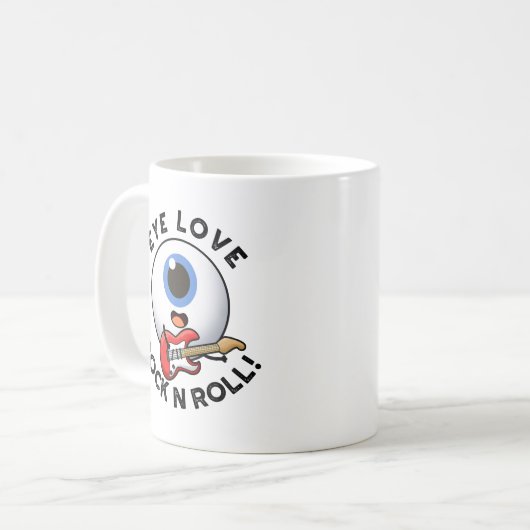 Liebe Rock and Roll Funny Eyeball Puff Kaffeetasse (Vorderseite Links)