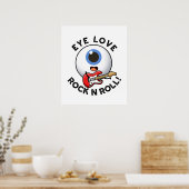 Liebe Rock and Roll Funny Eyeball Puff Poster (Küche)