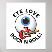 Liebe Rock and Roll Funny Eyeball Puff Poster (Vorne)