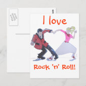 Liebe Rock and Roll! Postkarte (Vorne/Hinten)