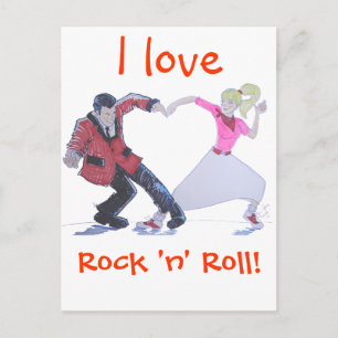 Liebe Rock and Roll! Postkarte