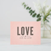 Liebe rocks My World Vintag Postcard Postkarte (Stehend Vorderseite)