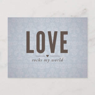 Liebe rocks My World Vintag Postcard Postkarte