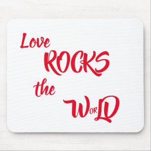 Liebe rockt die Welt-Phrase-Maus Mousepad