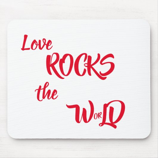 Liebe rockt die Welt-Phrase-Maus Mousepad (Vorne)