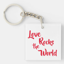 "Liebe rockt die Welt" Schlüsselkette
