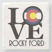 LIEBE Rocky Ford Coloradoa Steinuntersetzer (Vorderseite)