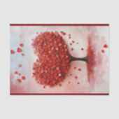 Liebe Romance Tree + Red Heart Blätter BX3 Decoupa Seidenpapier (Vorderseite)