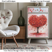 Liebe Romance Tree + Red Heart Blätter BX3 Decoupa Seidenpapier