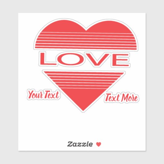 Liebe & Romantik-Konzeptdesign mit Herz-Elementen Aufkleber (Blatt)