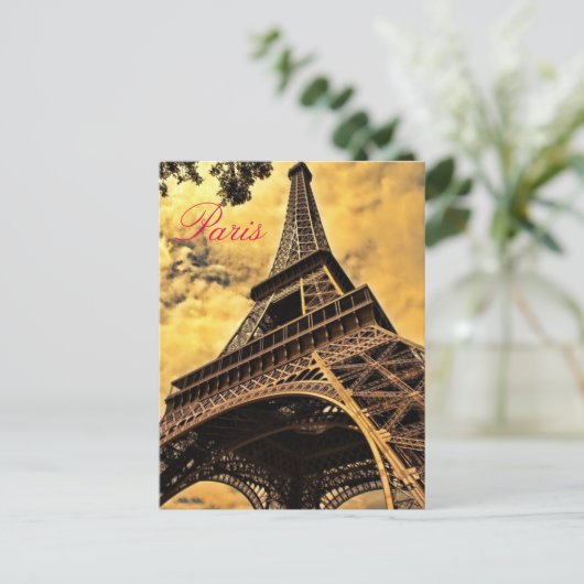 Liebe & Romantik Paris Eiffel Tower Frankreich Postkarte (Stehend Vorderseite)