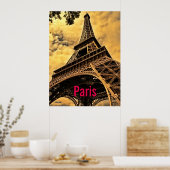 Liebe & Romantik Stadt Paris Eiffelturm Frankreich Poster (Küche)
