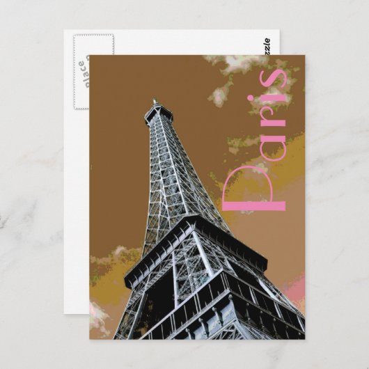 Liebe & Romantik Stadt Paris Eiffelturm Frankreich Postkarte (Vorne/Hinten)