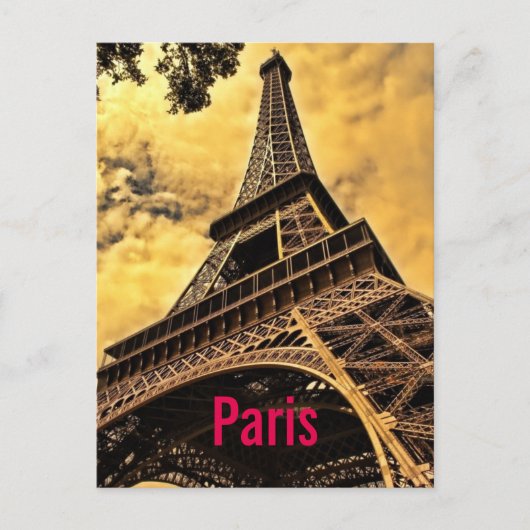 Liebe & Romantik Stadt Paris Eiffelturm Frankreich Postkarte (Vorderseite)