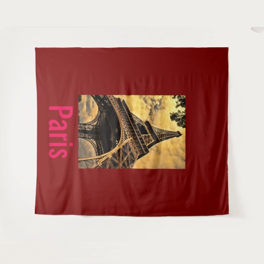 Liebe & Romantik Stadt Paris Eiffelturm Frankreich Wandteppich (Vorderseite (Horizontal))