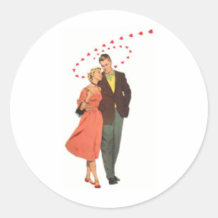 Liebe & Romantik Vintage-Illustration Runder Aufkleber