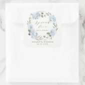 Liebe Romantische Hochzeit mit blühenden Blumen Quadratischer Aufkleber (Tasche)