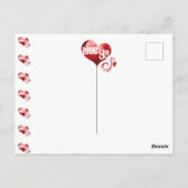Liebe Romantischer Roter Marmor Herzstück Valentin Postkarte (Rückseite)