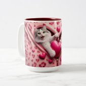 Liebe: Romantischer Valentiner Kaffee-Cup Zweifarbige Tasse (Vorderseite Links)
