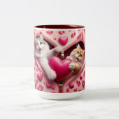 Liebe: Romantischer Valentiner Kaffee-Cup Zweifarbige Tasse (Mittel)