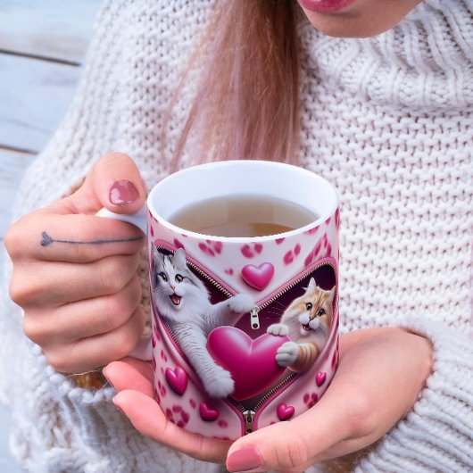 Liebe: Romantischer Valentiner Kaffee-Cup Zweifarbige Tasse