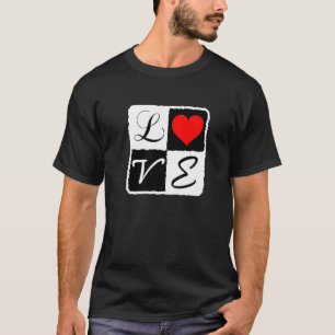 Liebe Romantisches Herz Schwarz Weiß T-Shirt