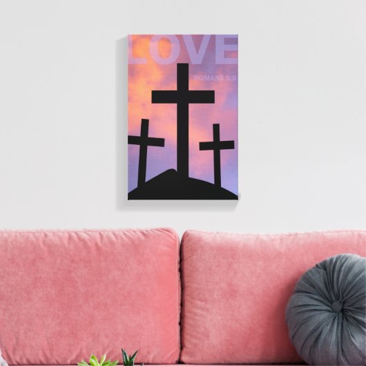 LIEBE - Römer 5:8 Leinwanddruck (Insitu (Wohnzimmer))