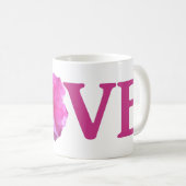Liebe Rosa Blume Kaffee Tasse (VorderseiteRechts)