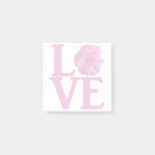 Liebe rosa Blume Klassiker Post-it Klebezettel (Vorderseite)