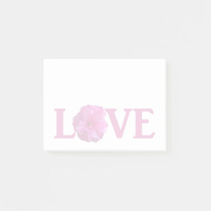 Liebe Rosa Blume Nachhinweise Post-it Klebezettel