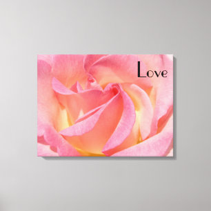 Liebe Rosa Blume Panel Leinwand Drucke