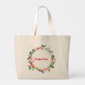 Liebe Rosa Blüten und Granatapfel Große Tüte Beute Jumbo Stoffbeutel (Rückseite)