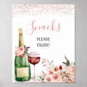 Liebe  Rosa Brautparty Snacks Poster (Vorne)