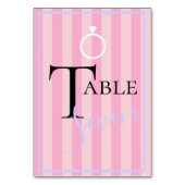 LIEBE Rosa Brautparty Zentralstelle Tischnummer (Rückseite)