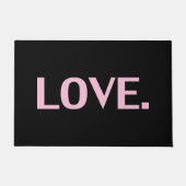 "Liebe" rosa Buchstaben schwarzer Hintergrund - Fußmatte (Vorderseite)