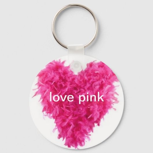 Liebe Rosa Feder mit Schlüsselanhänger (Vorderseite)