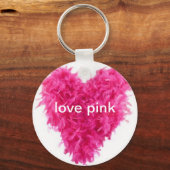 Liebe Rosa Feder mit Schlüsselanhänger (Vorderseite)