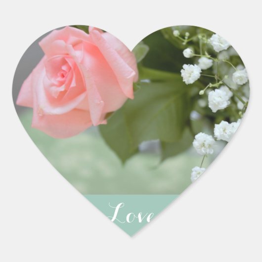 Liebe Rosa Foto Herz-Aufkleber (Vorderseite)