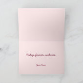 Liebe Rosa Gelbe Retro Streifen Karte (Innenseite)