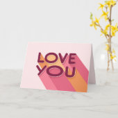 Liebe Rosa Gelbe Retro Streifen Karte (Gelbe Blume)